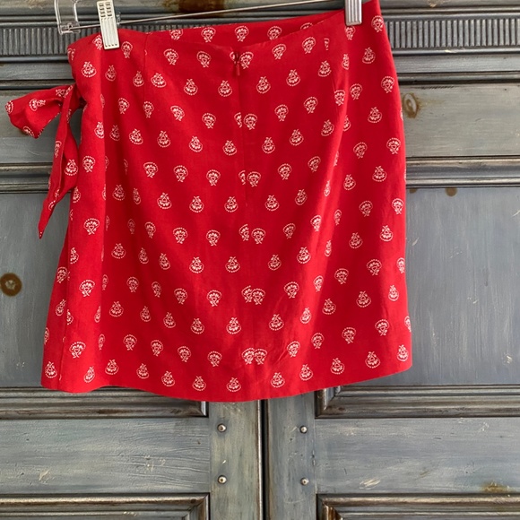Sezane Red Mini Skirt with White Pattern - Picture 6 of 6